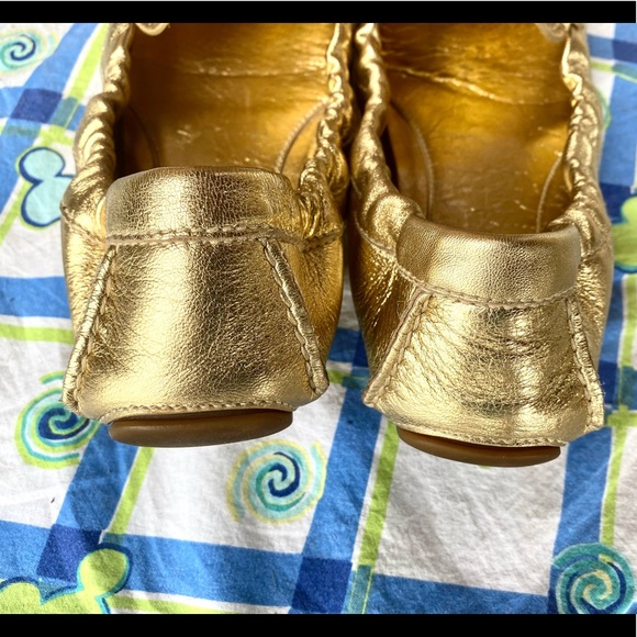 100% Auth PRADA Calzature Donna Nappa Flats Loafers | Platino Gold | 38 (7/7.5) - Picture 16 of 16